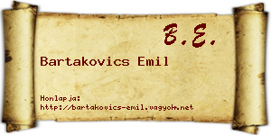 Bartakovics Emil névjegykártya
