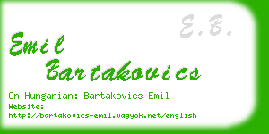 emil bartakovics business card